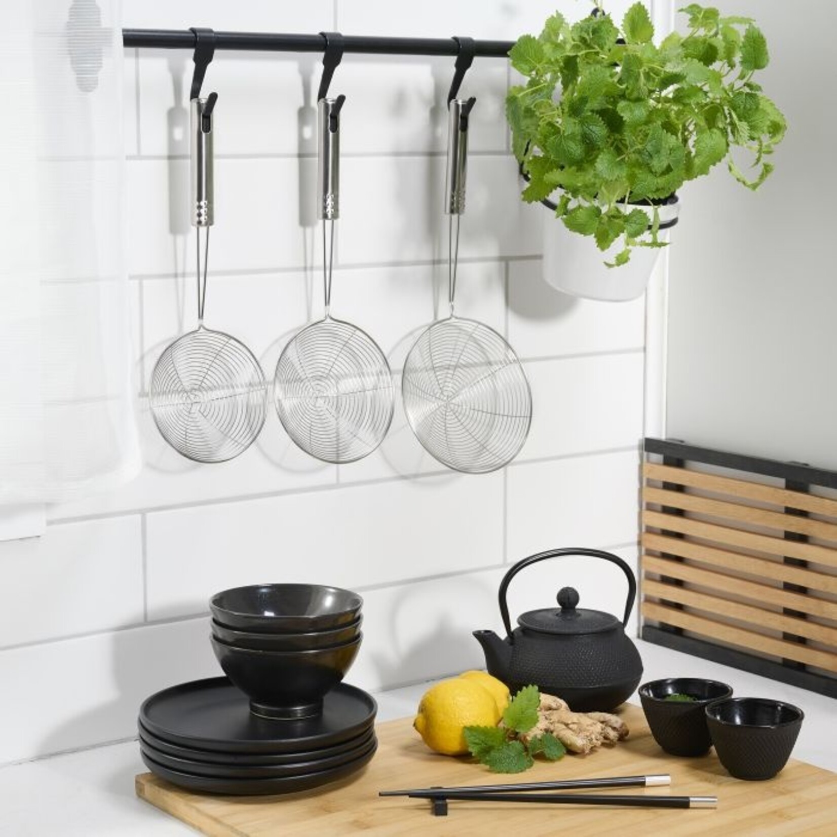 STARFRIT Set of 3 Stainless Steel Asian Style Spider Strainers