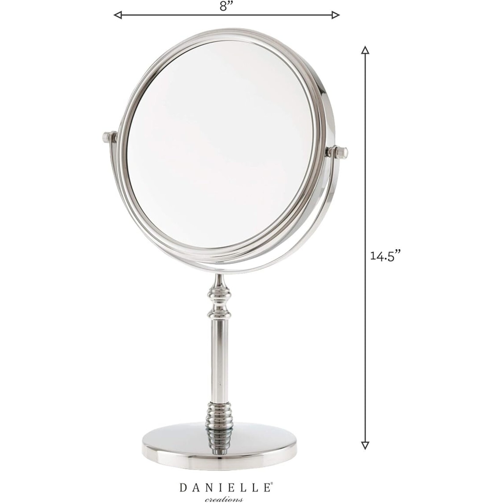 DANIELLE 10x Magnification Vanity Mirror, Chrome