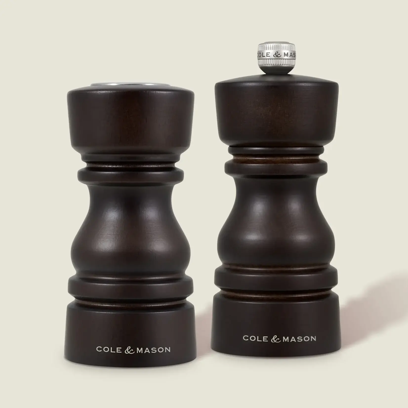 COLE & MASON London Chocolate Wood Salt Shaker & Pepper Mill Set