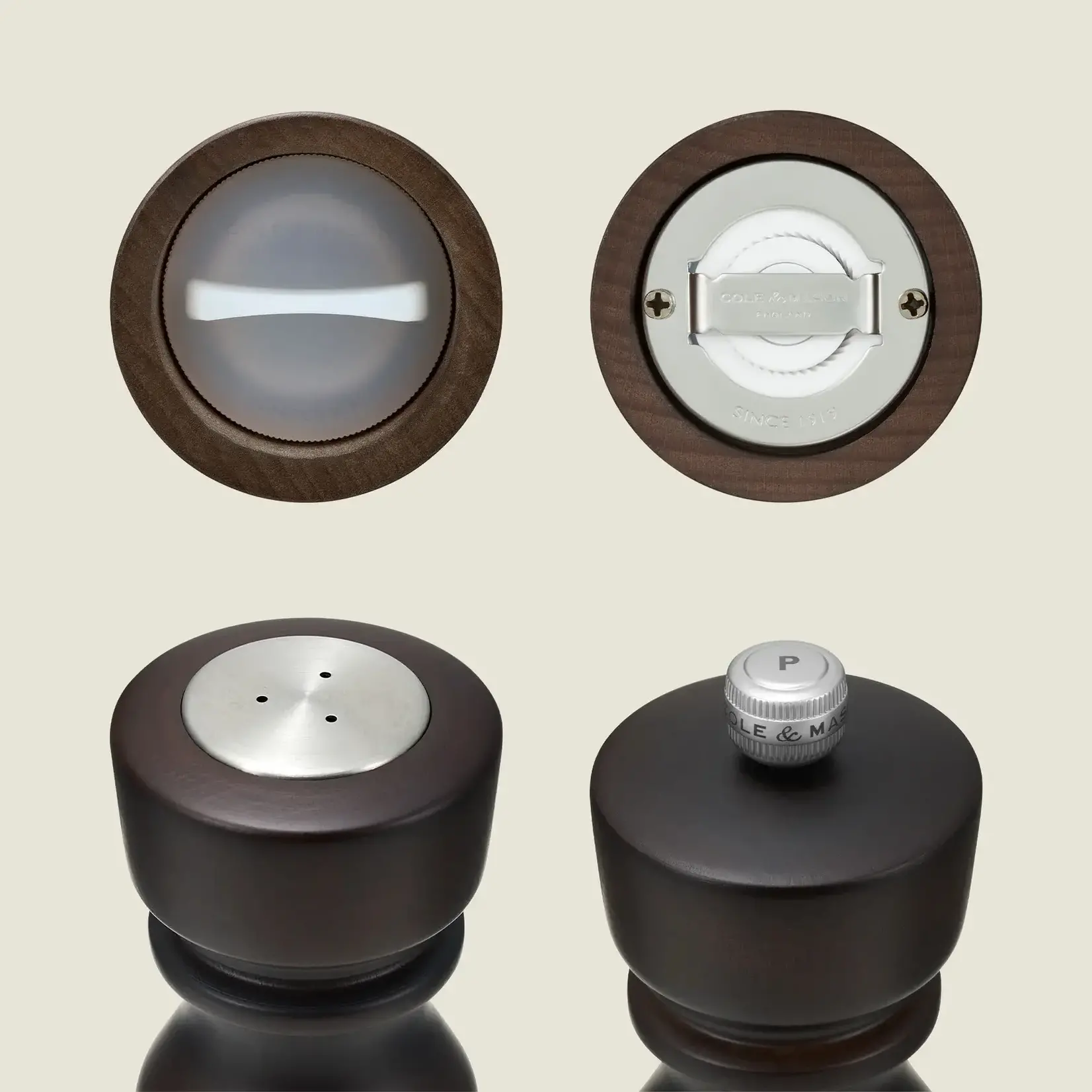 COLE & MASON London Chocolate Wood Salt Shaker & Pepper Mill Set