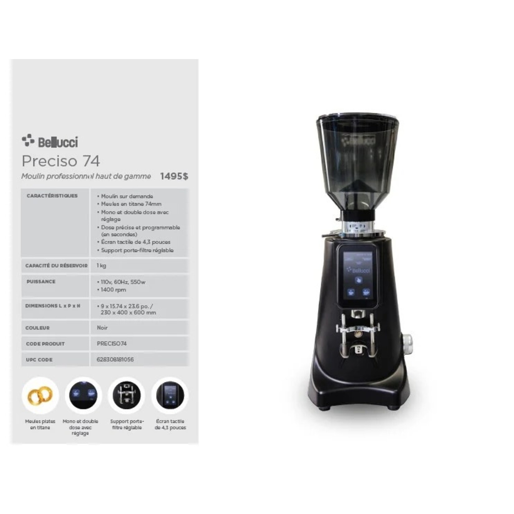 BELLUCCI PRECISIO 74 High-end coffee grinder (Special order)