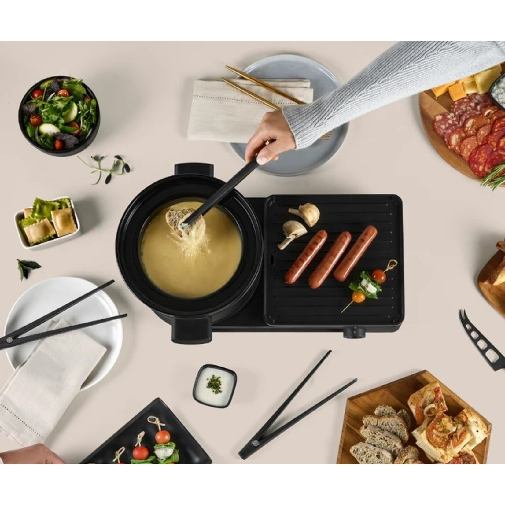 FONDUSSIMO Ensemble Fondue-Plancha Festi-Grill