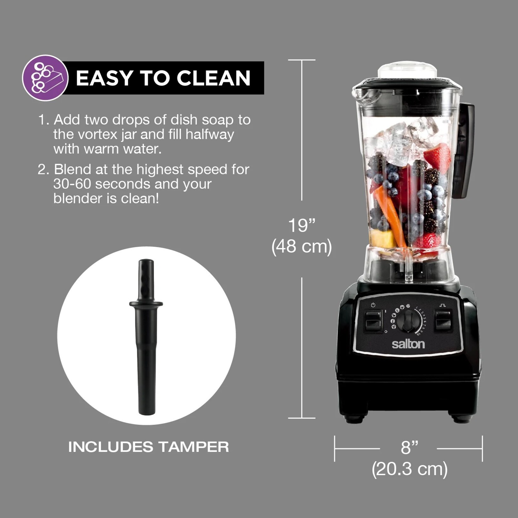 SALTON Professional Grade Power Blender, 1500w