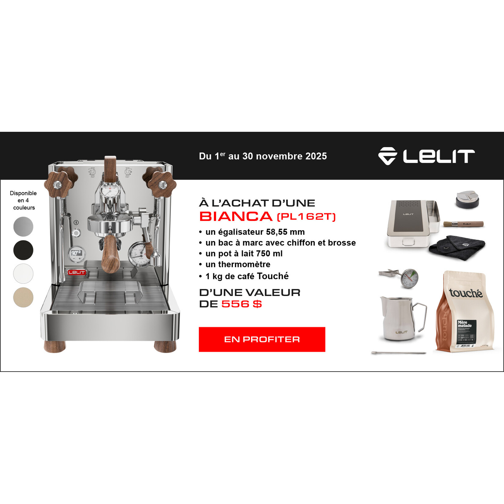 LELIT Cafetière Espresso Bianca (disponible en commande spéciale)