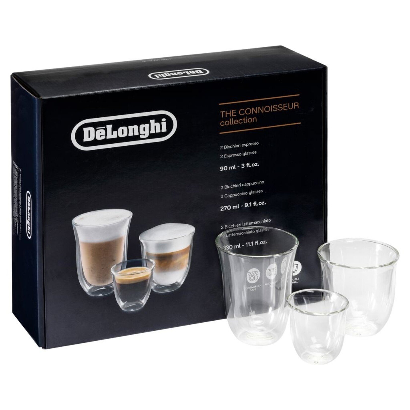 DELONGHI Ensemble de 6 verres à café Connoisseur