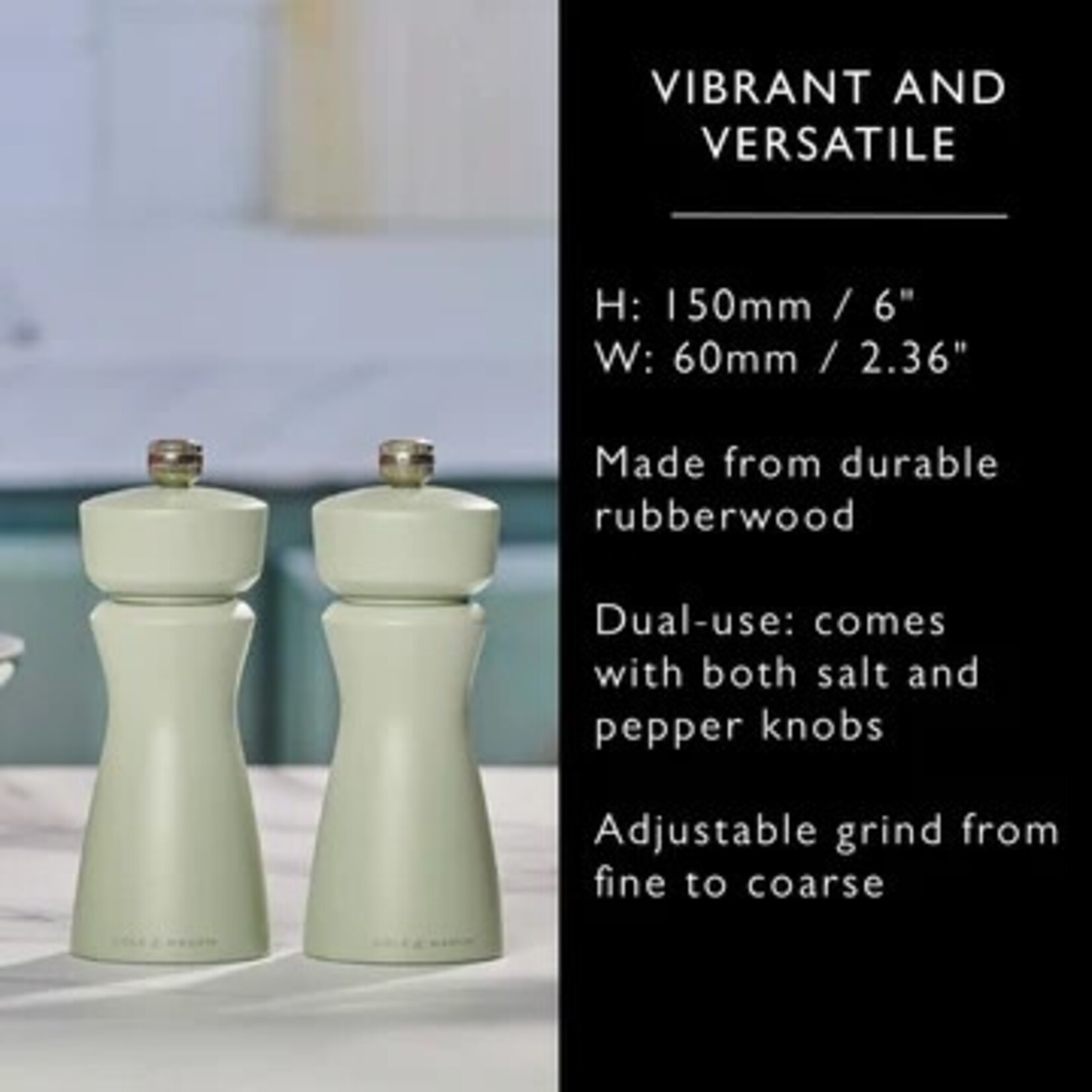 COLE & MASON Salt and Pepper Mill Kenton, Sage