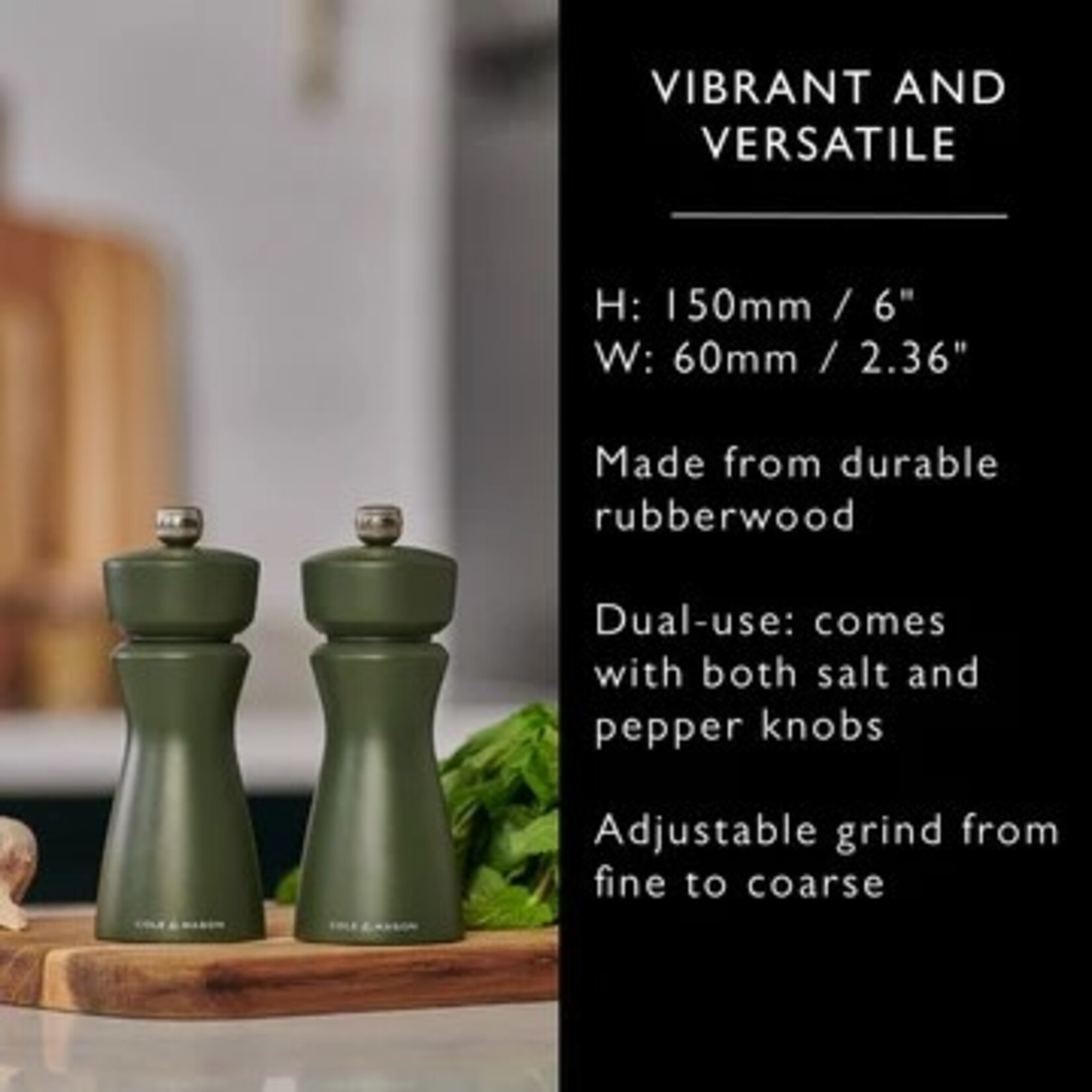 COLE & MASON Moulin à sel et à poivre Kenton, Romarin