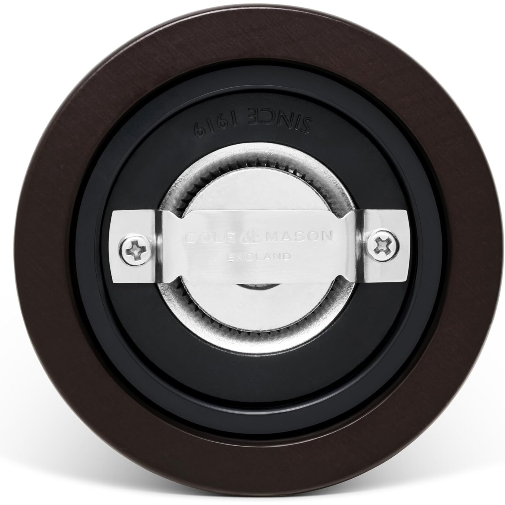 COLE & MASON  Moulin à poivre en hêtre couleur chocolat London avec sélection de mouture