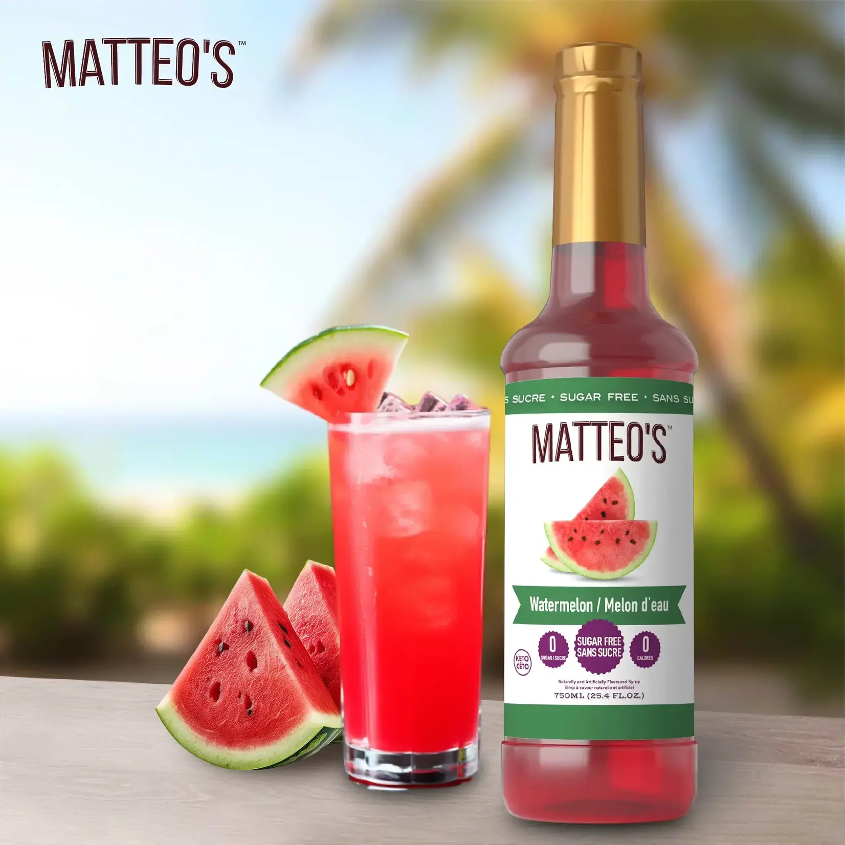 MATTEO'S Sirop à cocktail melon d'eau 750ml