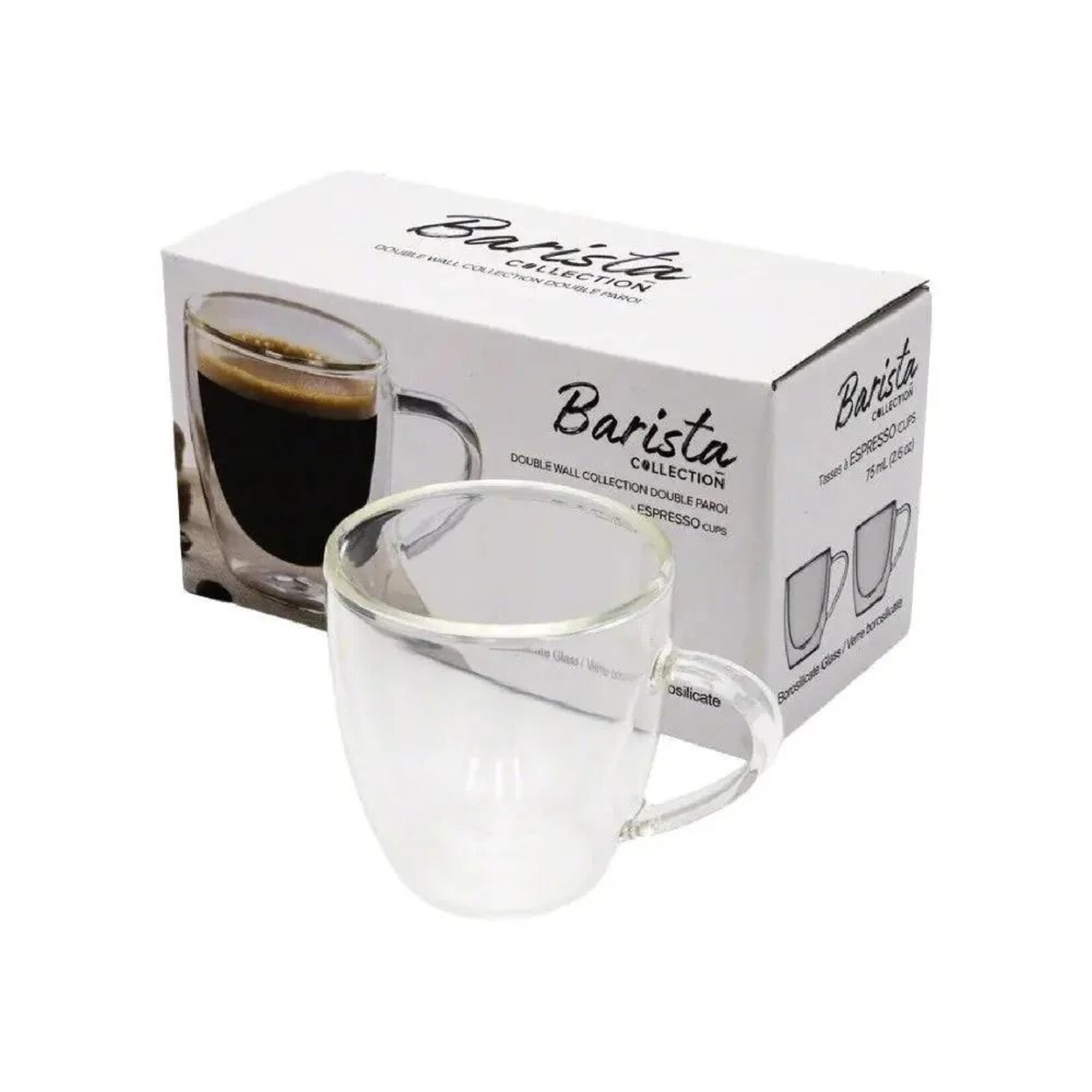 BARISTA+ AM02086 - TASSES ESPRESSO DOUBLE PAROI 75ML BARISTA+