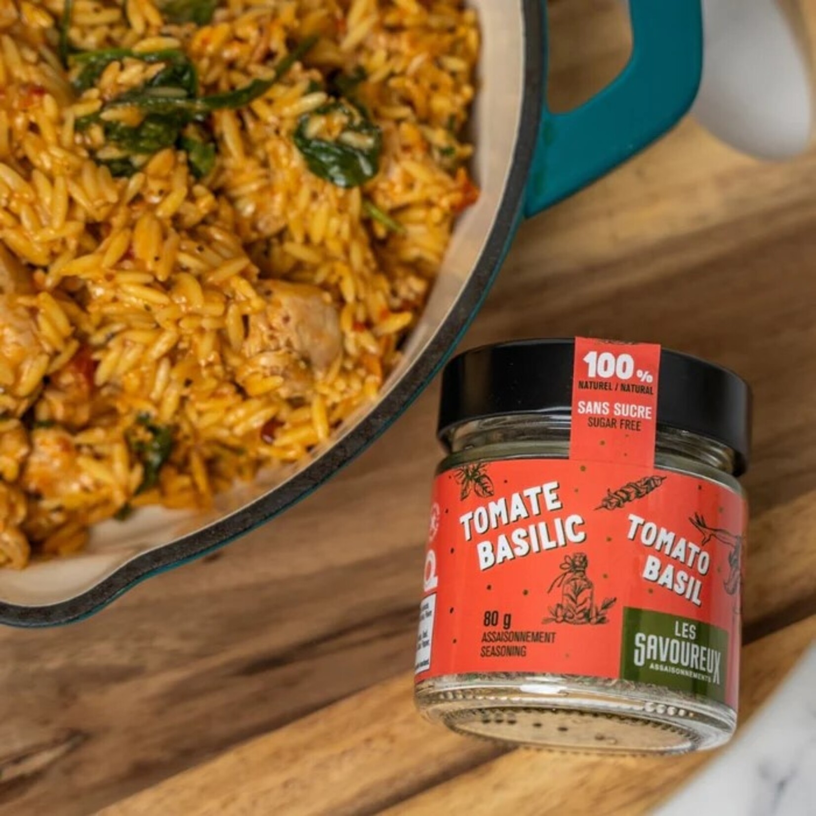 LES SAVOUREUX Assaisonnement Tomate & Basilic, 80g