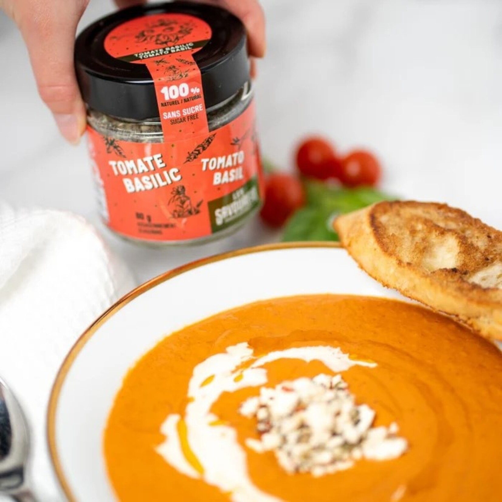 LES SAVOUREUX Assaisonnement Tomate & Basilic, 80g