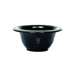 PERMABRANDS Ceramic Shave Bowl, Black Porcelain With Silver Rim