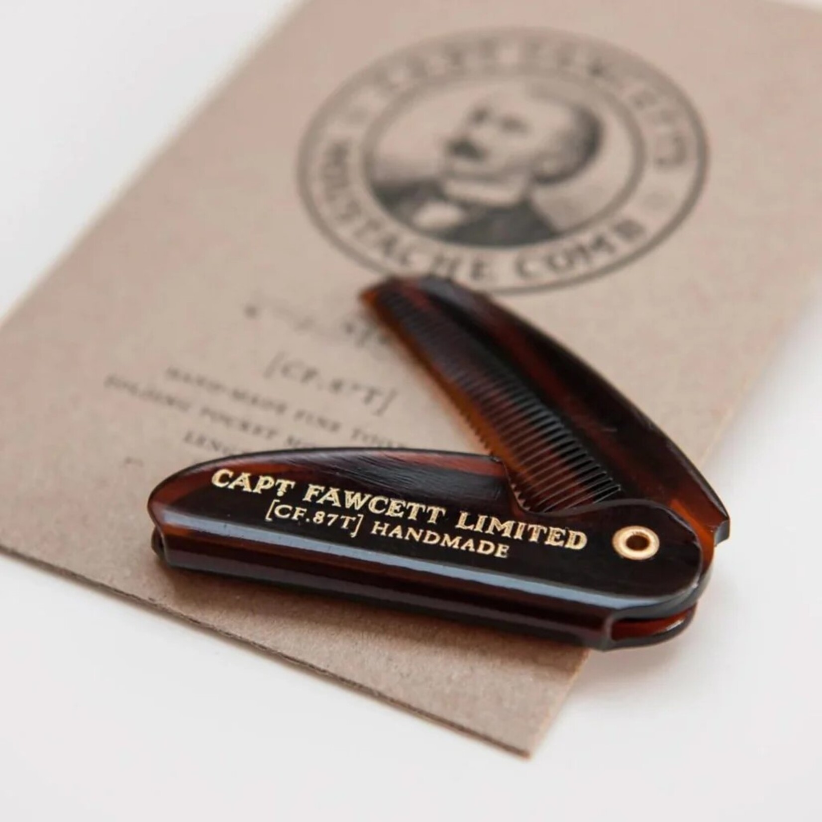 CAPTAIN FAWCETT Folding Pocket Moustache Comb, 117mm