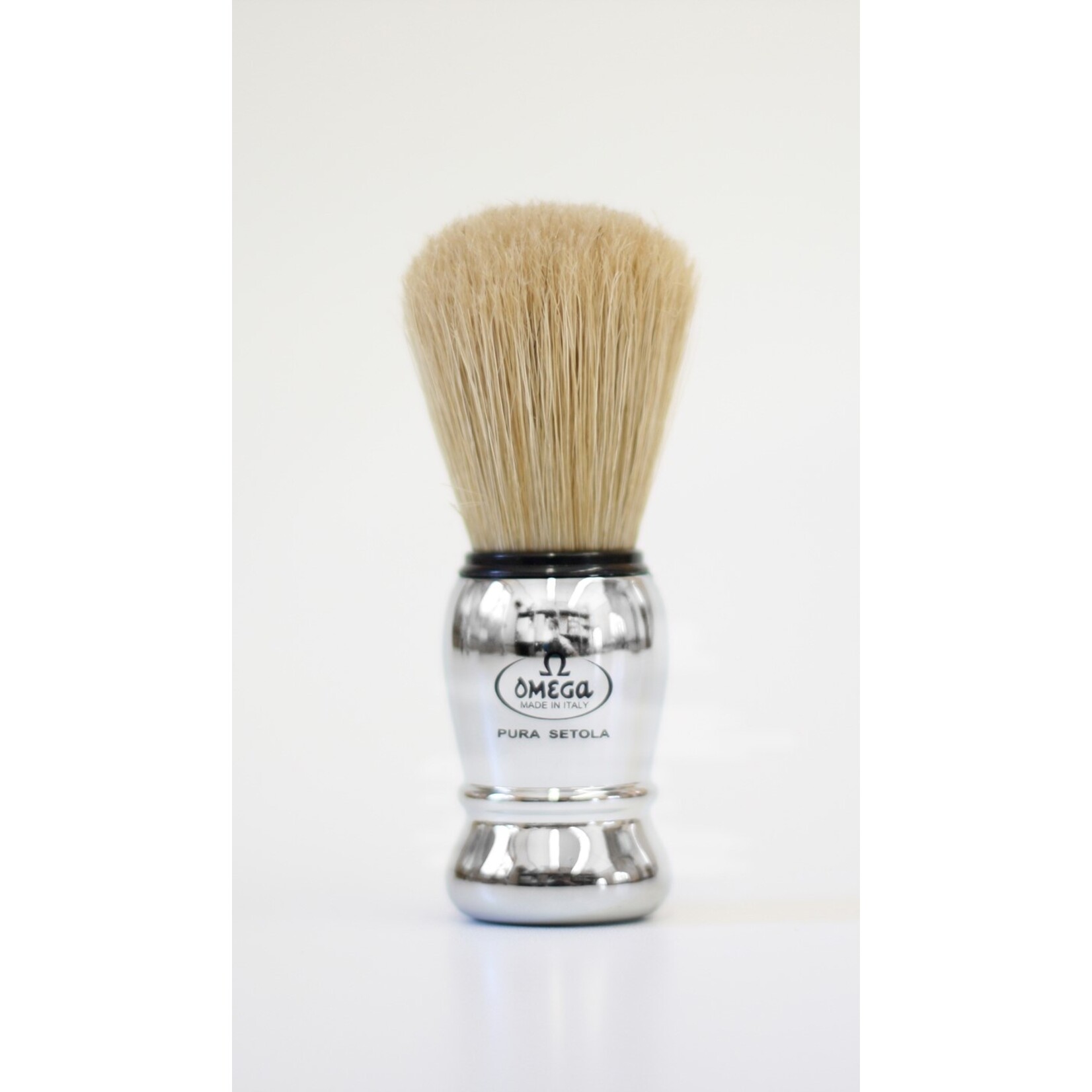 OMEGA Boar Bristle Shaving Brush Chromed