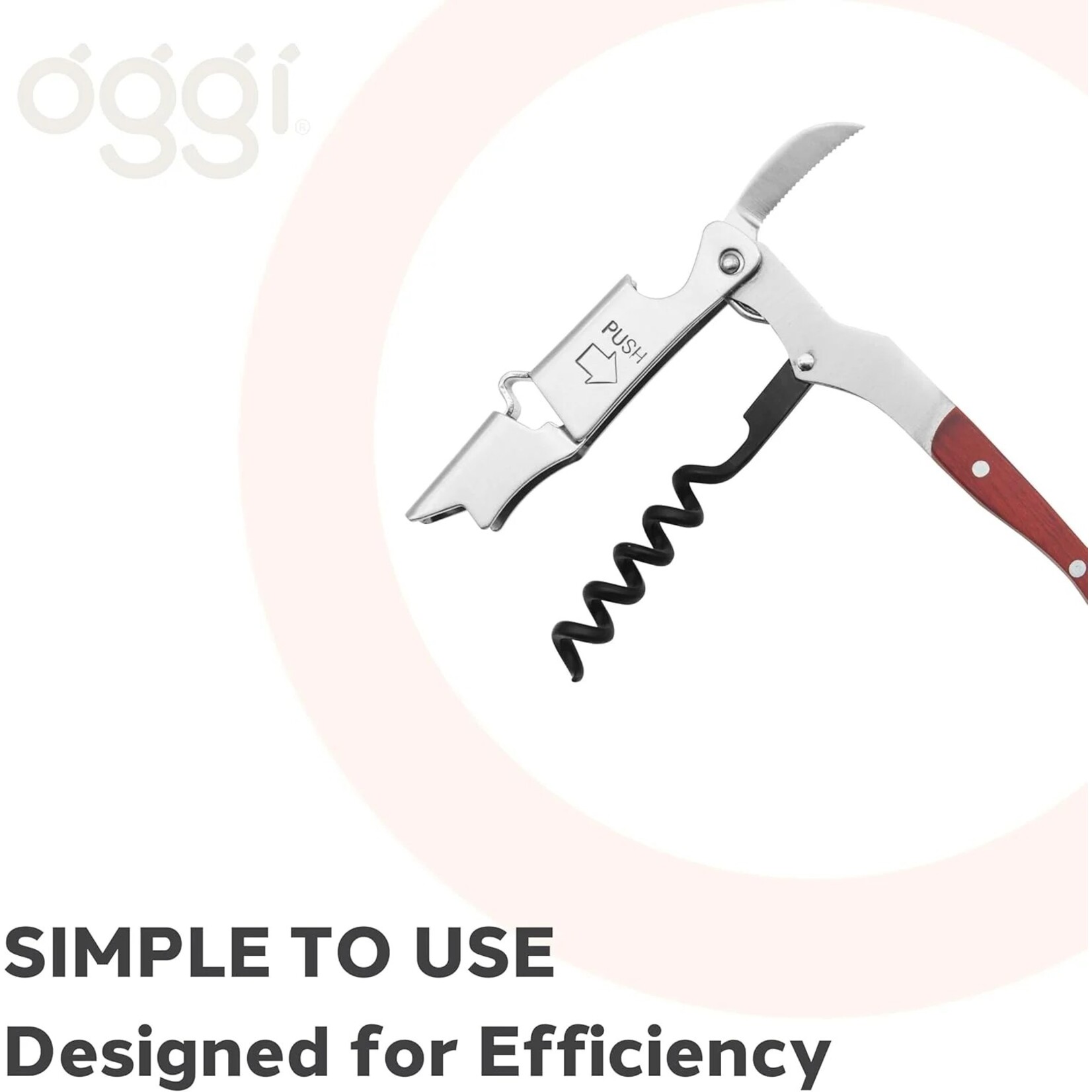 OGGI Tire-bouchon Sommelier, manche en bois