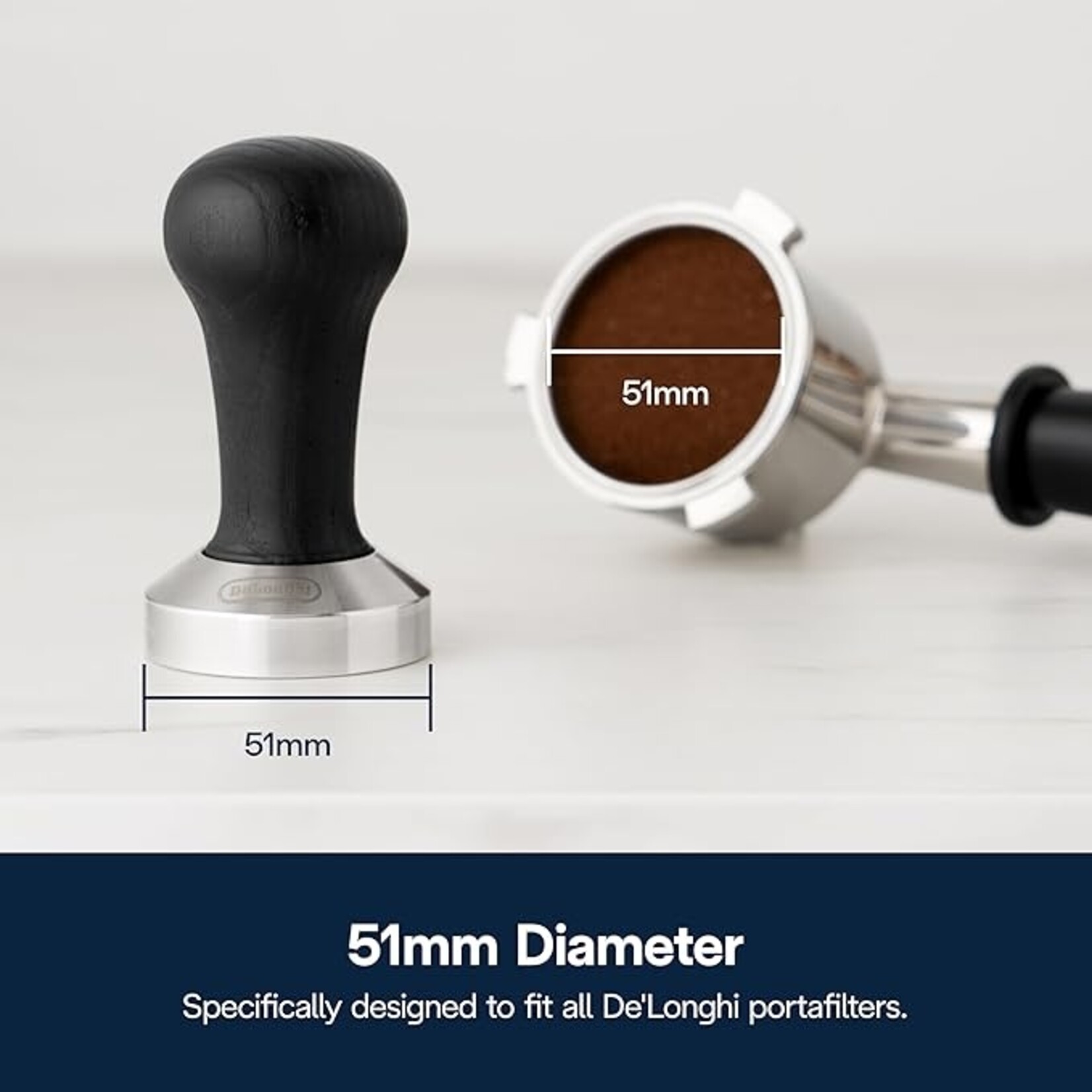 DELONGHI 51mm Coffee Tamper Black