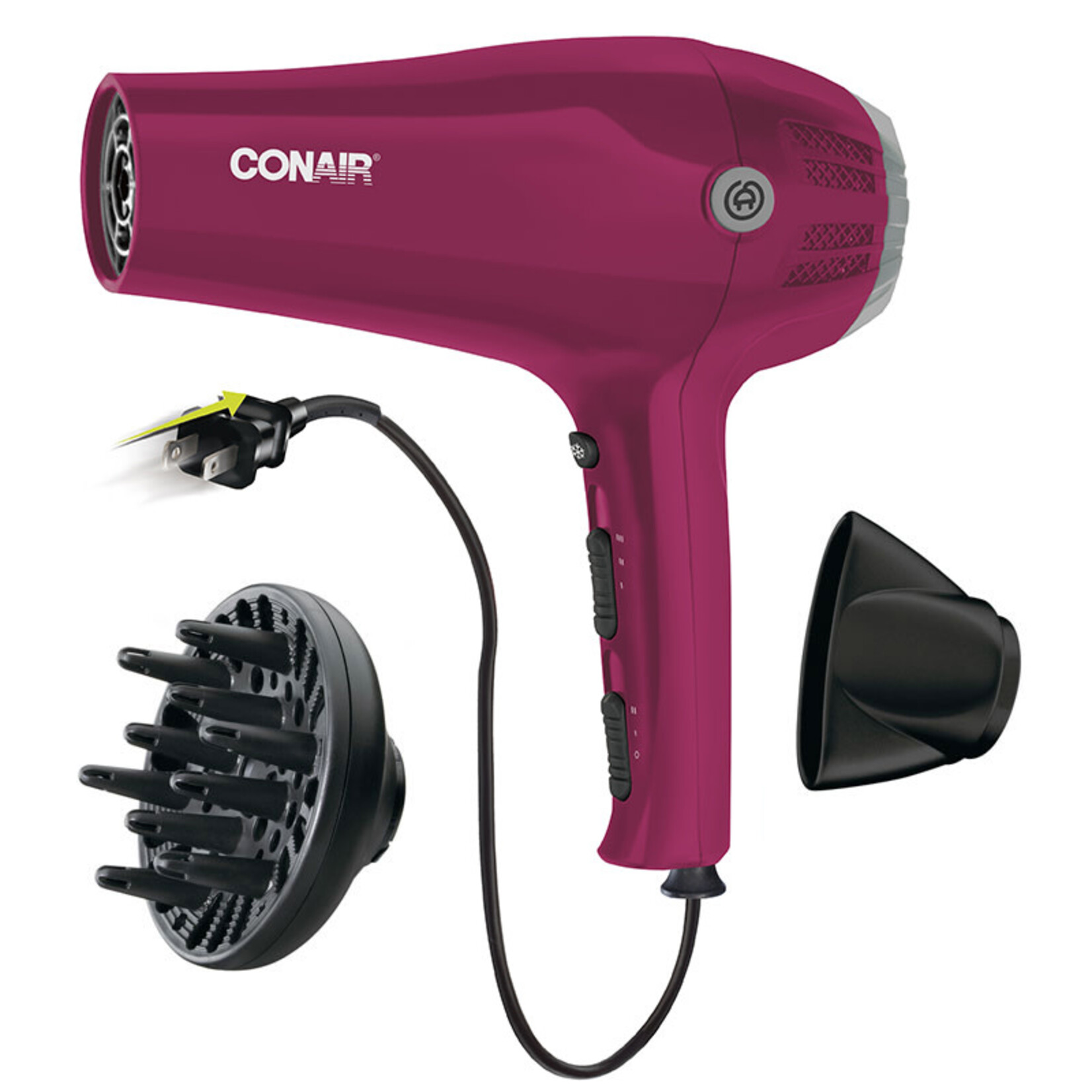 Sèche-cheveux céramique avec corde rétractable