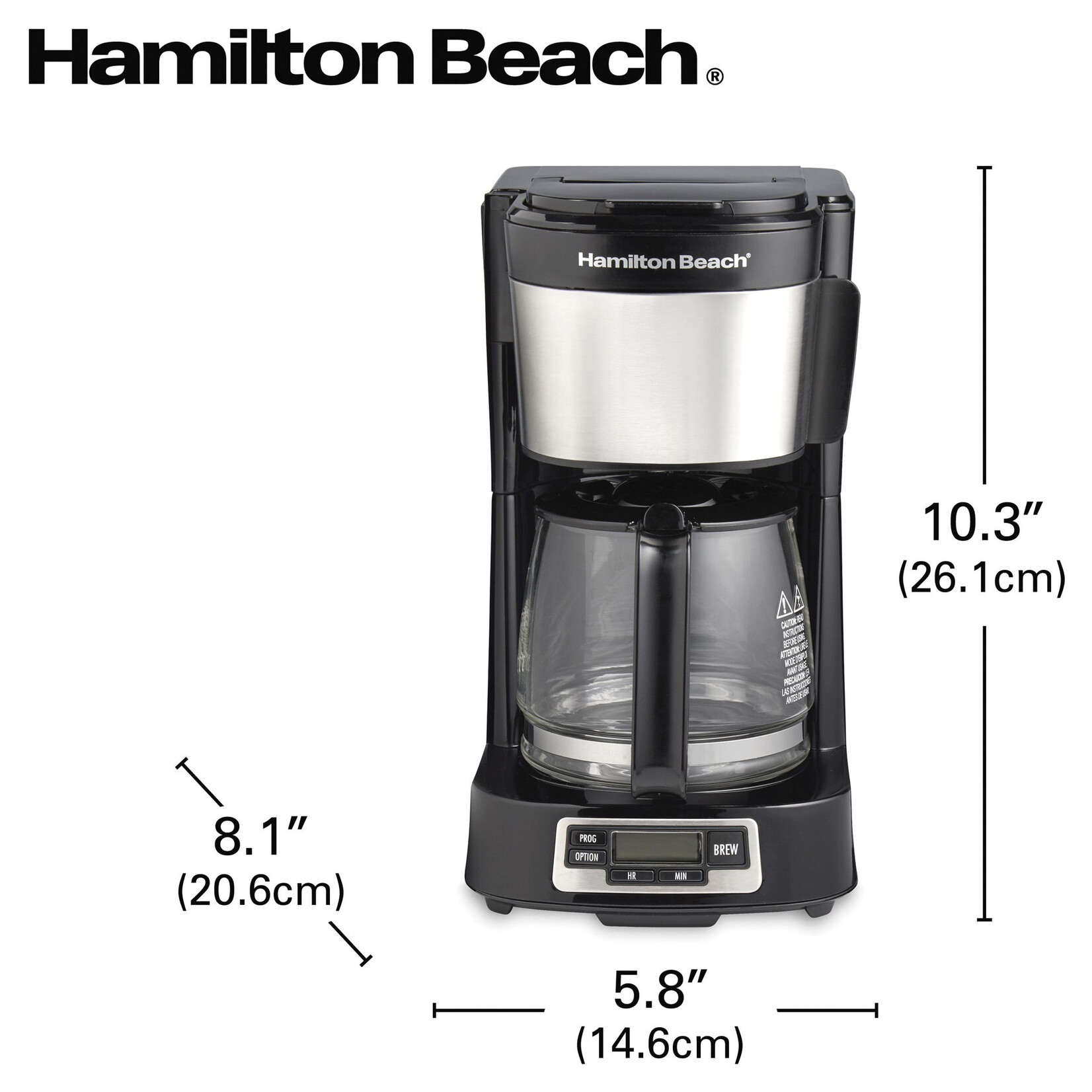 HAMILTON BEACH Programmable 5 Cup Compact Coffee Maker