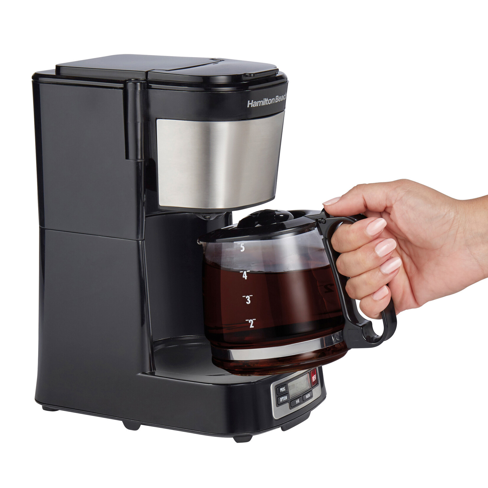 HAMILTON BEACH Programmable 5 Cup Compact Coffee Maker