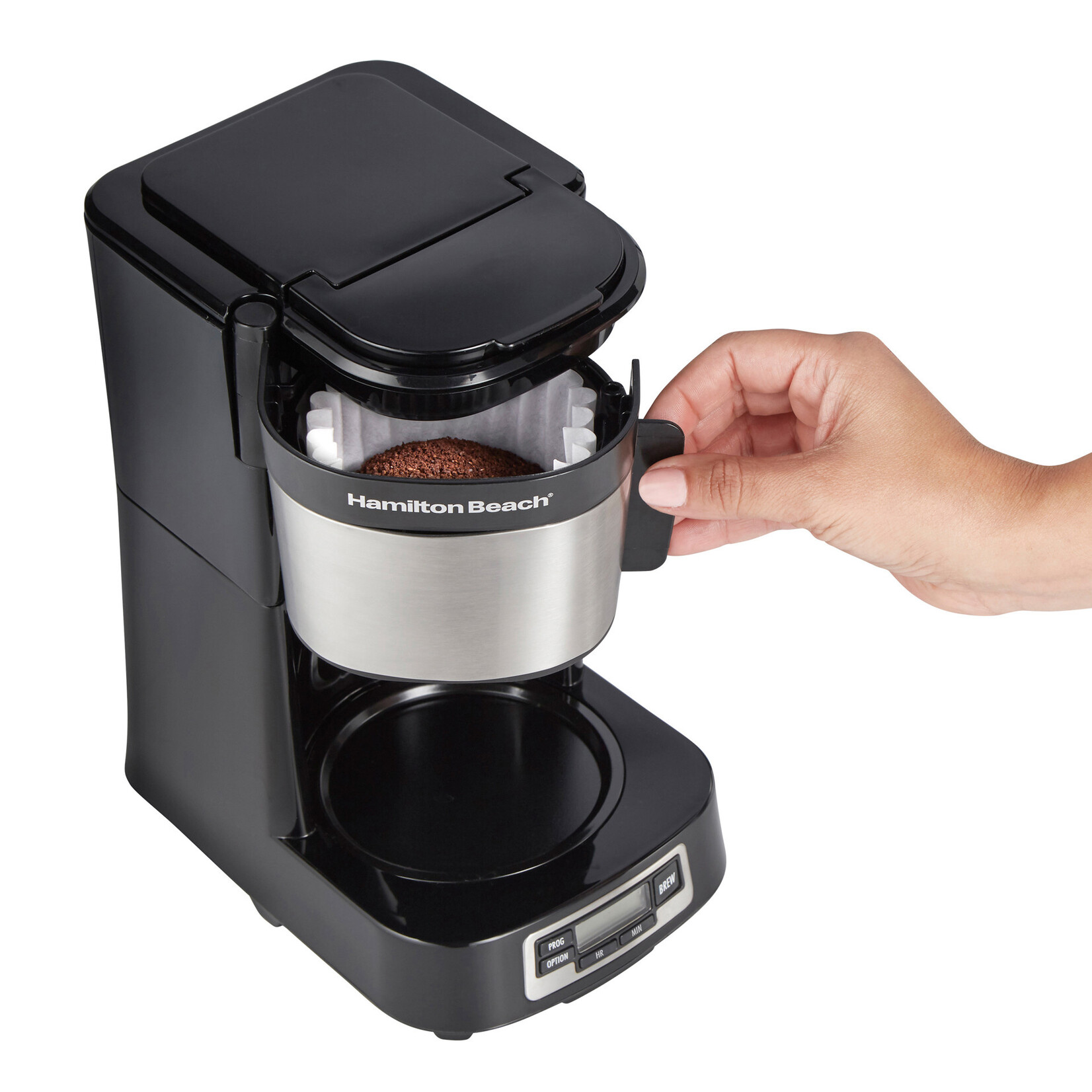 HAMILTON BEACH Programmable 5 Cup Compact Coffee Maker