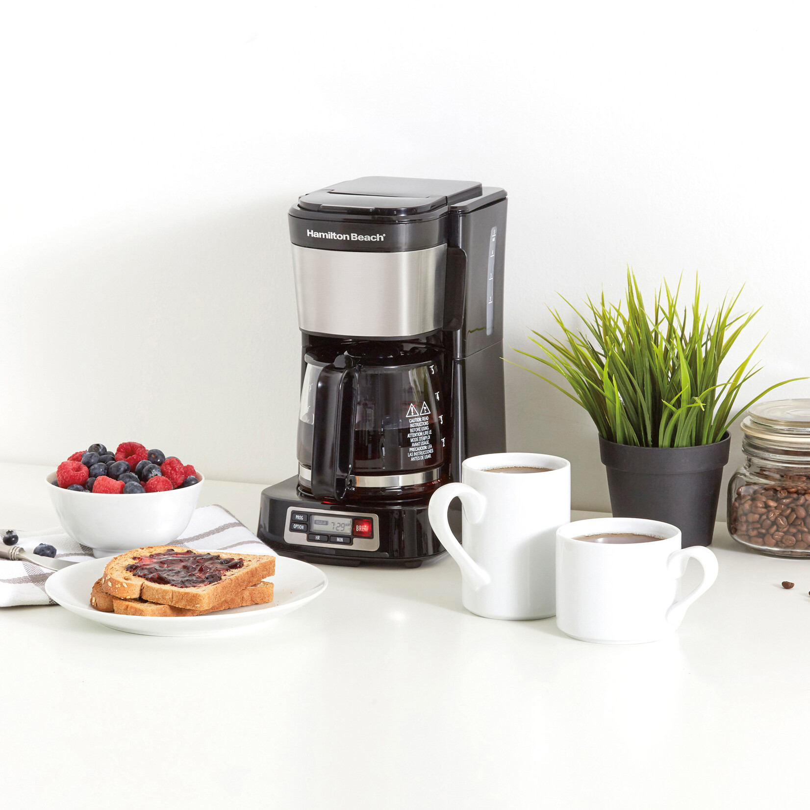 HAMILTON BEACH Programmable 5 Cup Compact Coffee Maker