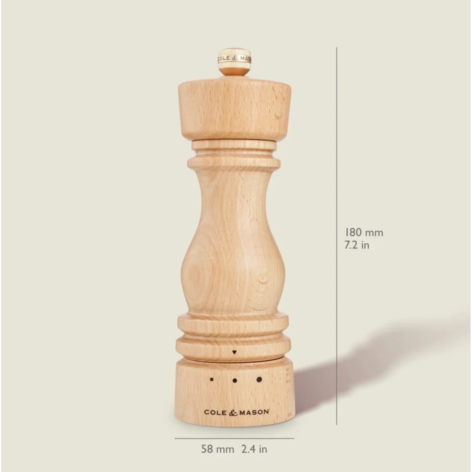 COLE & MASON London Grind Select Salt Mill, Natural Beech