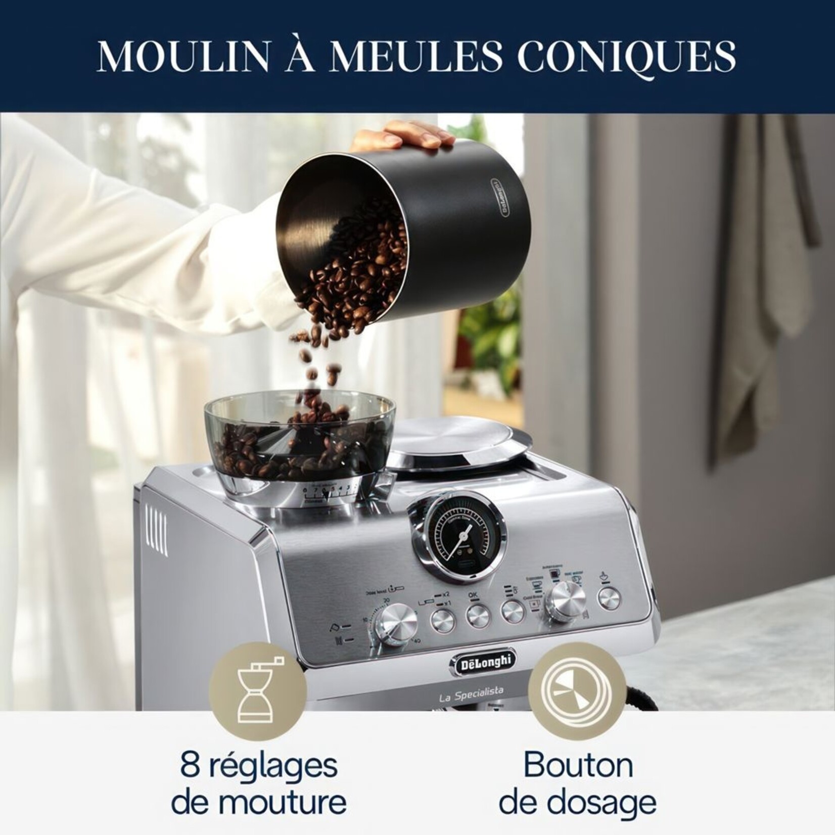 DELONGHI La Specialista Arte Evo Automatic Espresso Machine with Frother & Coffee Grinder