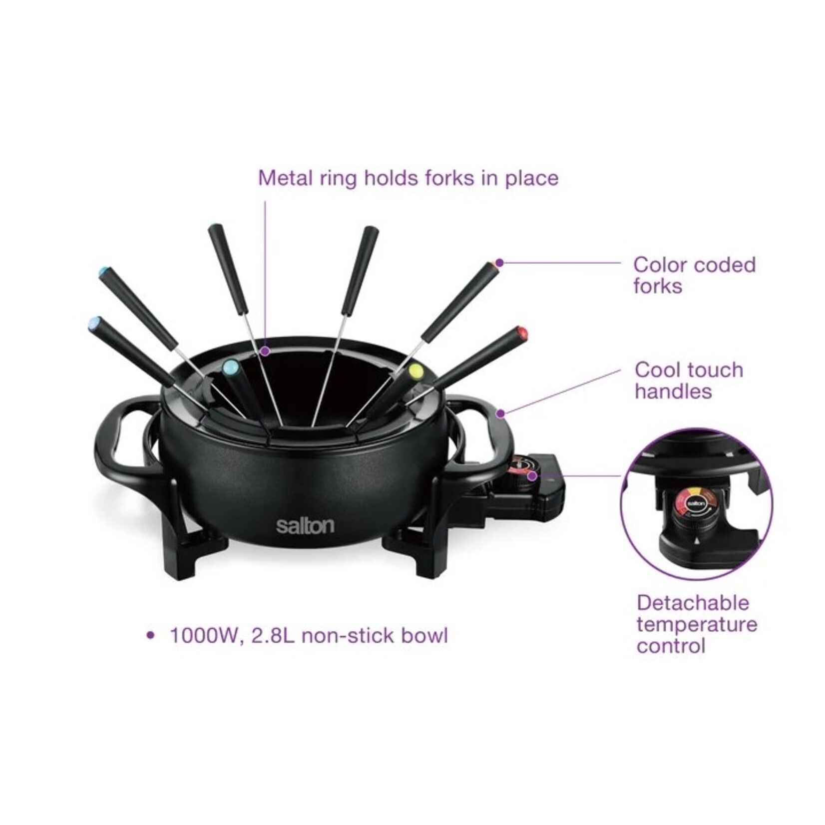 SALTON Plat à fondue électrique