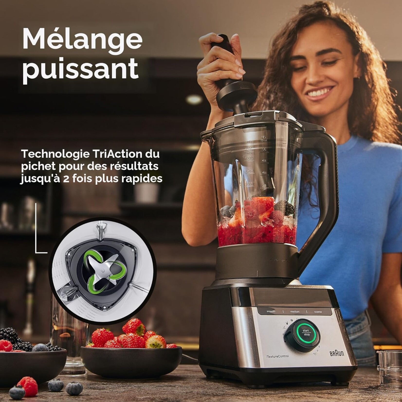 BRAUN Mélangeur TRIFORCE, 1200w