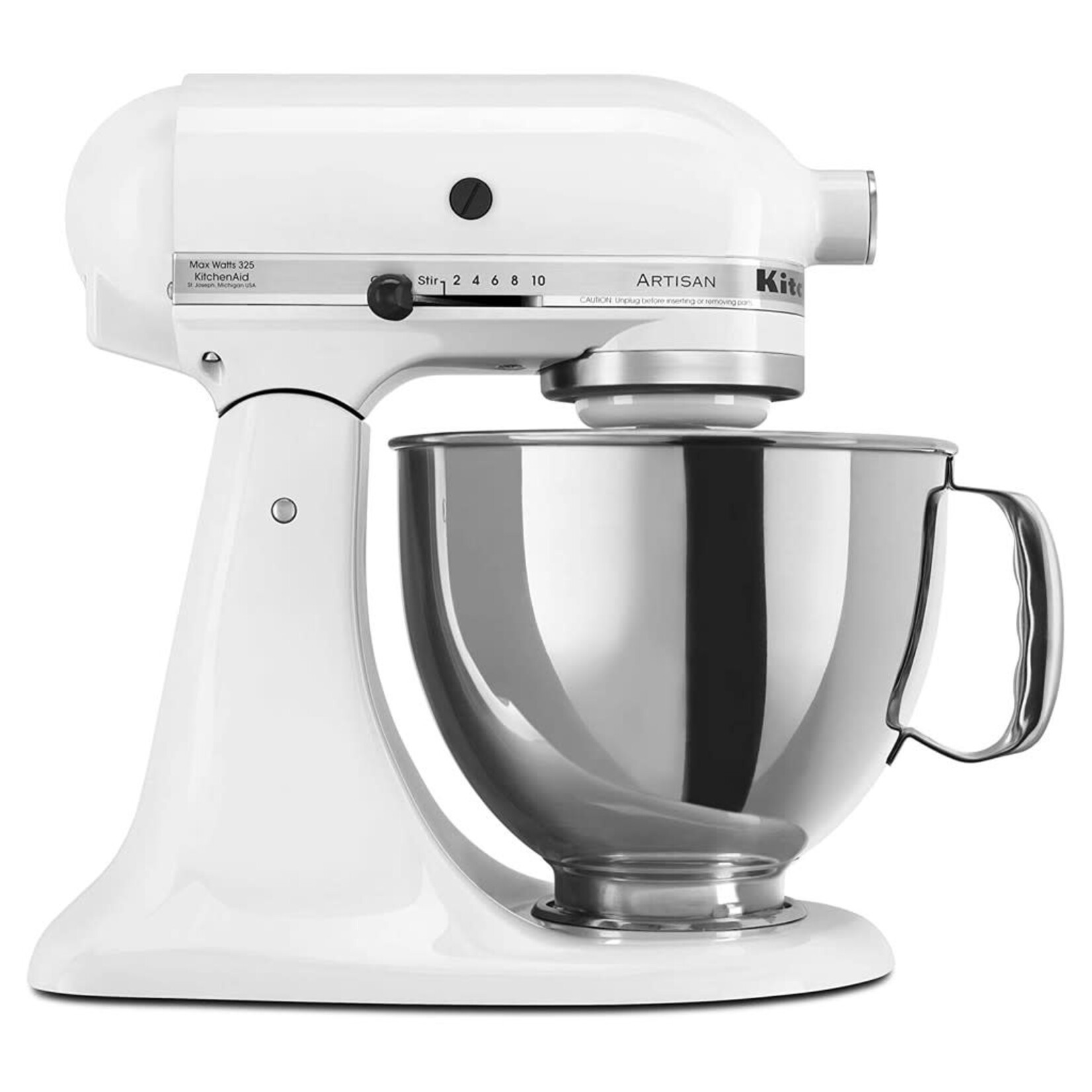 KITCHENAID Batteur sur socle à tête inclinable de la série Artisan 5 pintes, blanc