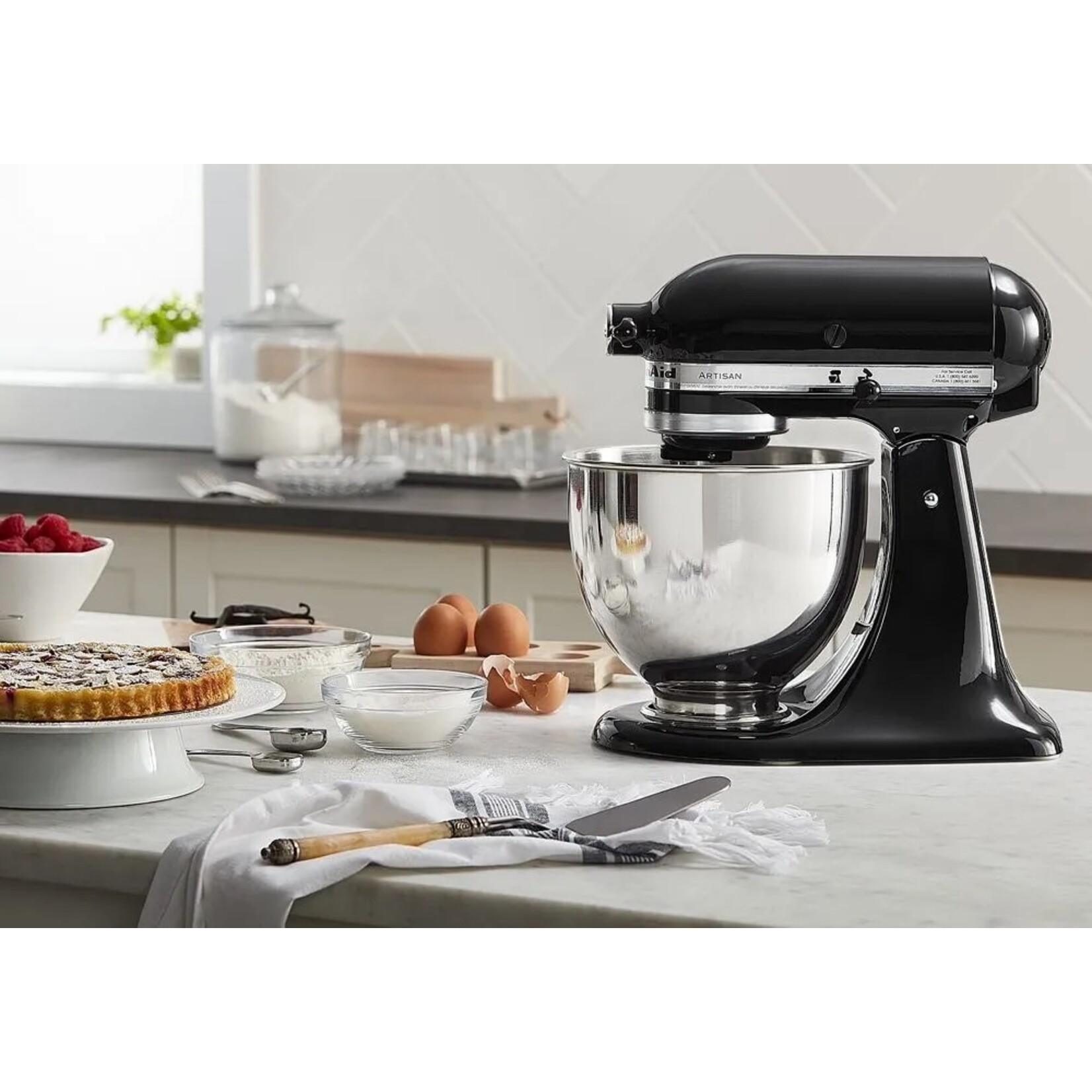 KITCHENAID Batteur sur socle à tête inclinable de la série Artisan 5 pintes, noir onyx
