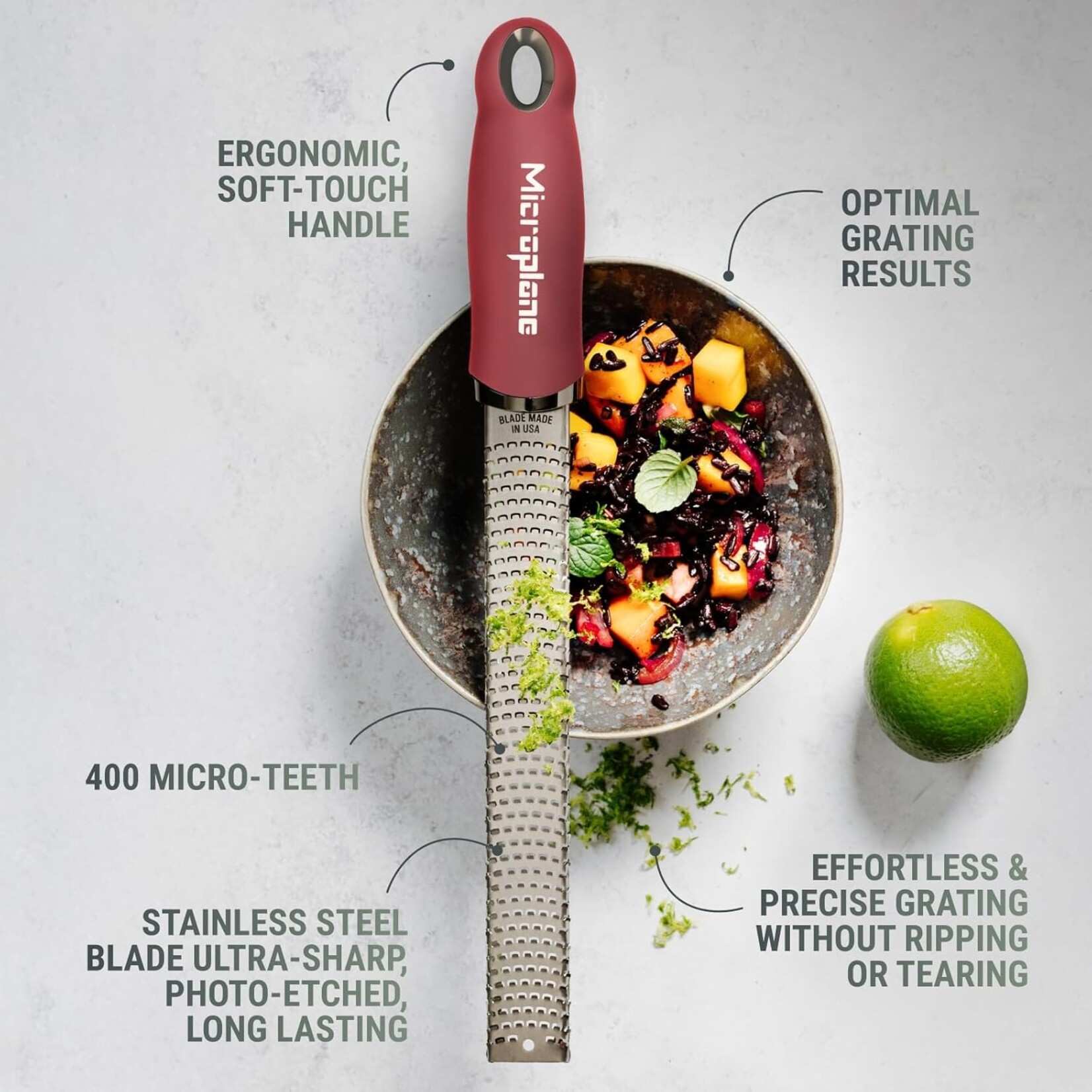 MICROPLANE Zesteur, rouge grenade