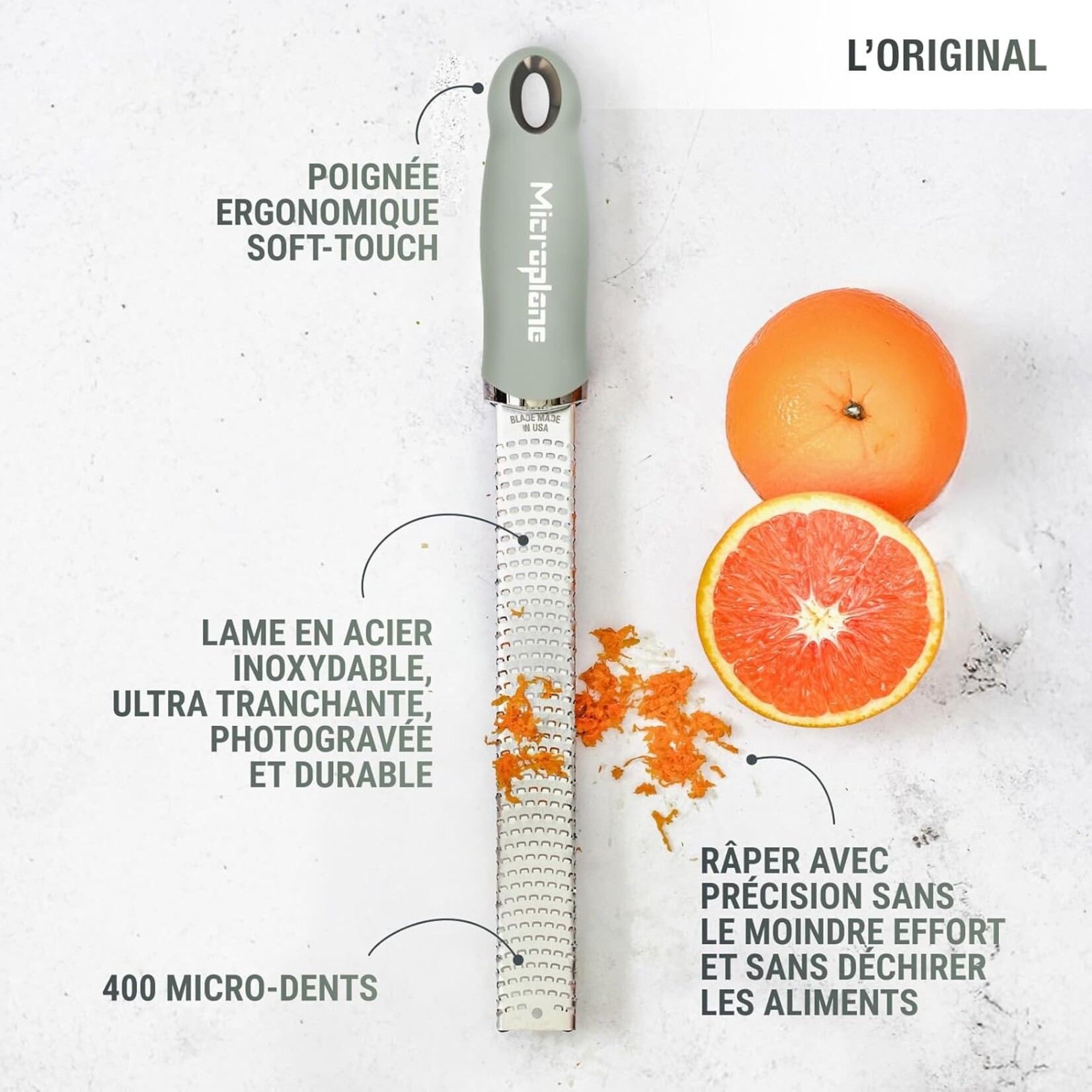 MICROPLANE Sage Green Zester