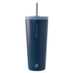 GROSCHE Gobelet isotherme inox avec paille, bleu