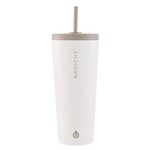 GROSCHE Gobelet isotherme inox avec paille, crème