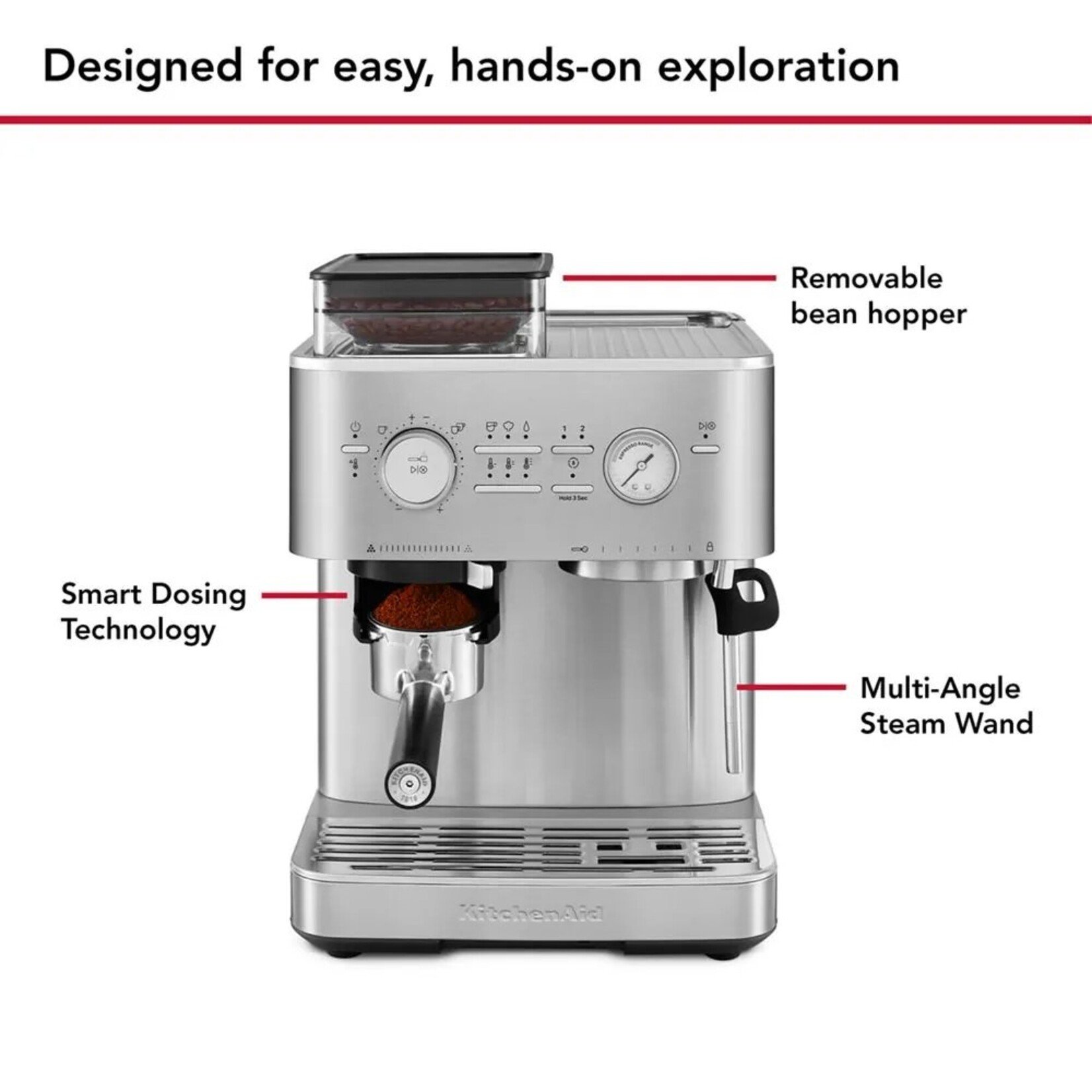 KITCHENAID Machine à espresso semi-automatique, inox (disponible en commande spéciale)