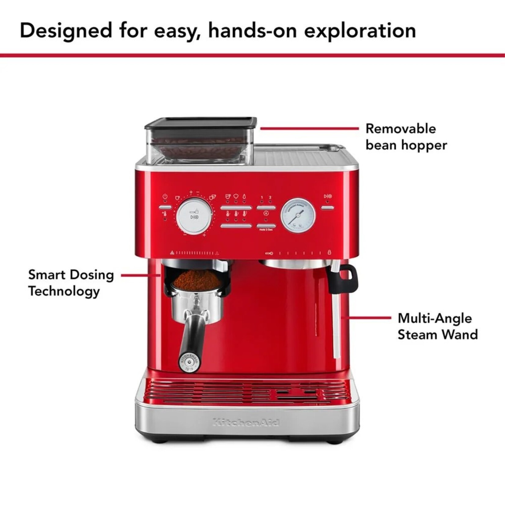 KITCHENAID Machine à espresso semi-automatique, rouge apple candy (disponible en commande spéciale)
