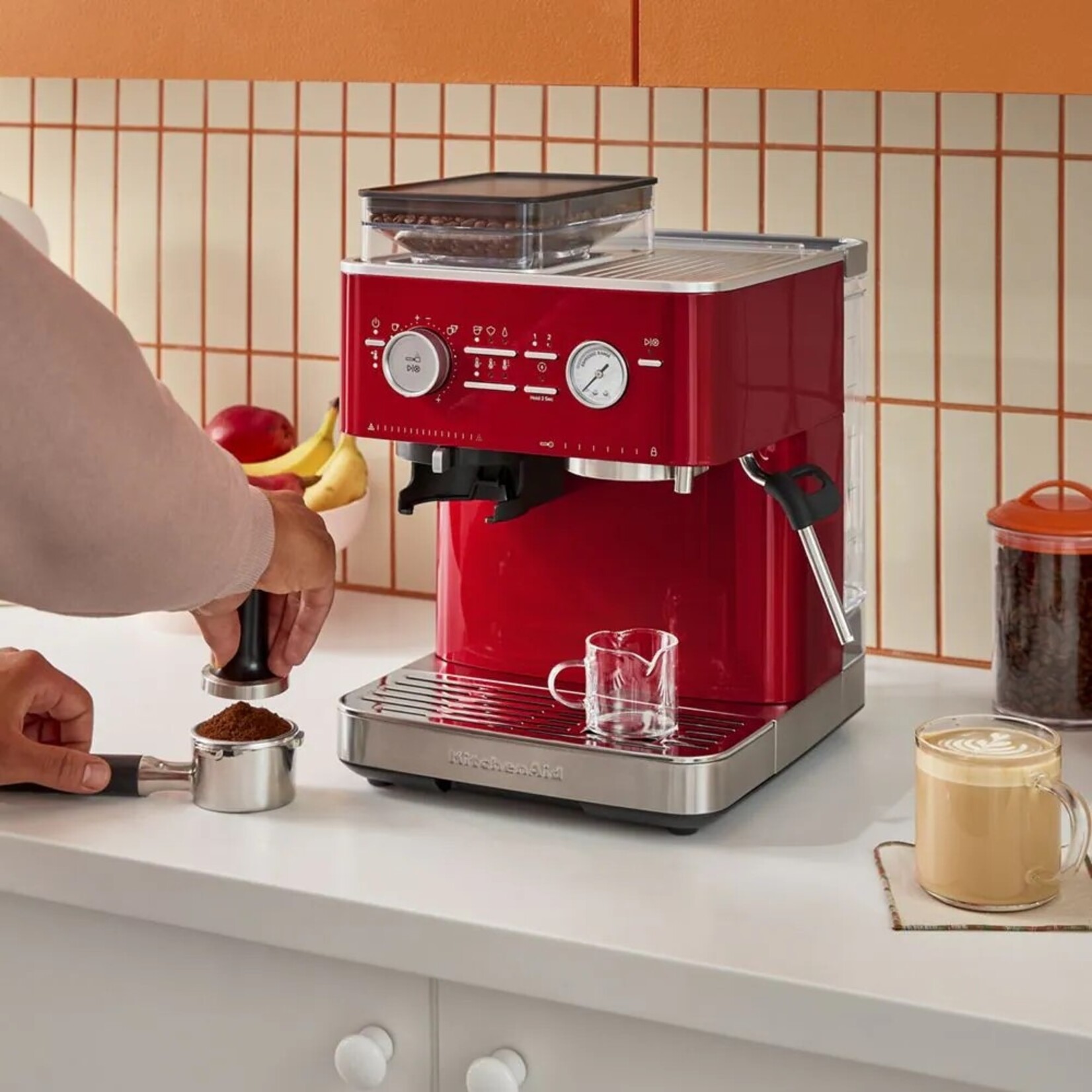 KITCHENAID Machine à espresso semi-automatique, rouge apple candy (disponible en commande spéciale)