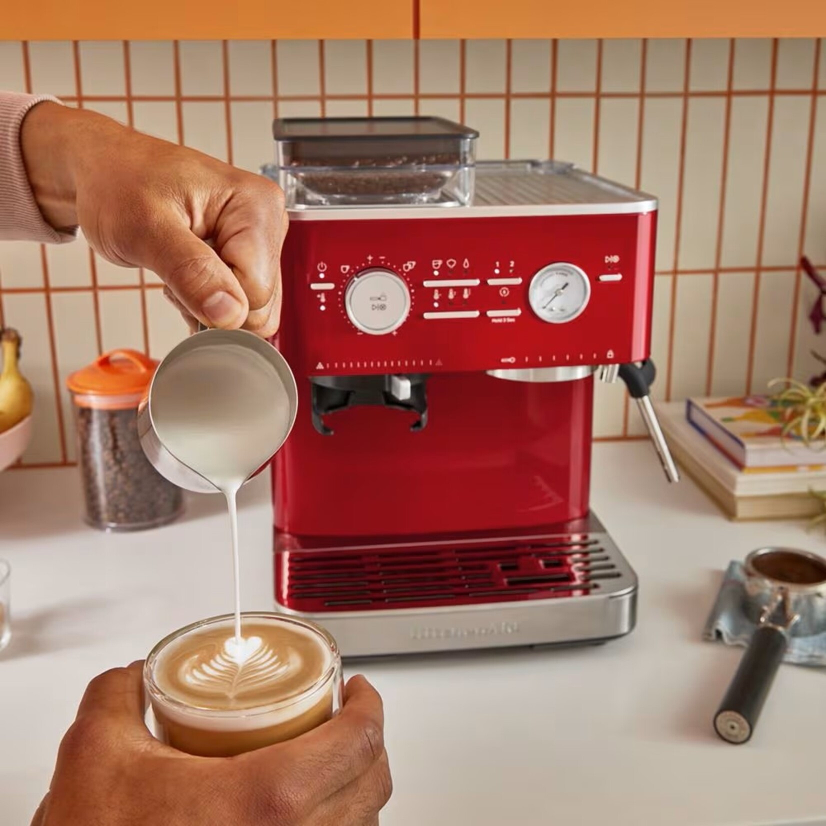KITCHENAID Machine à espresso semi-automatique, rouge apple candy (disponible en commande spéciale)