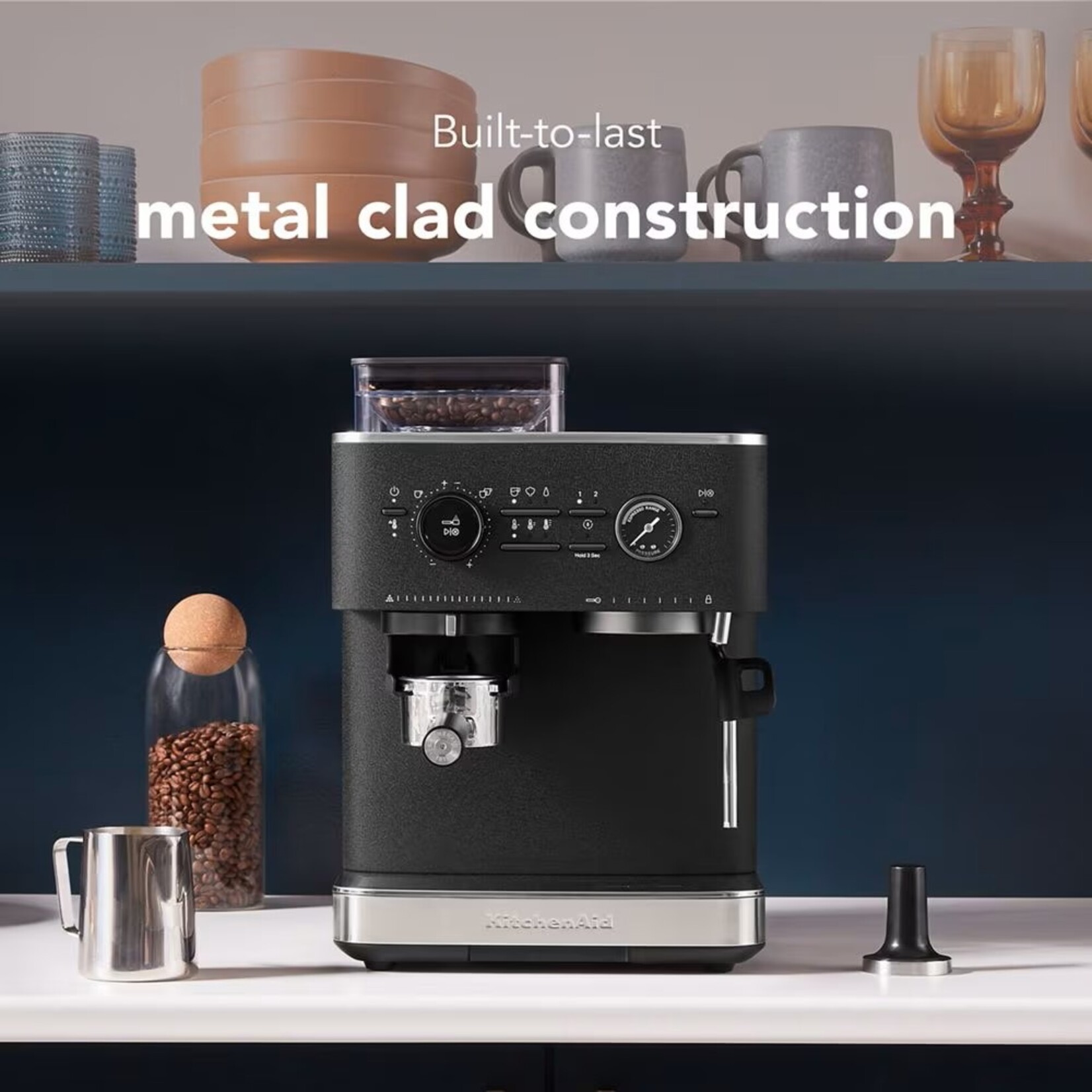 KITCHENAID Machine à espresso semi-automatique, noire (disponible en commande spéciale)