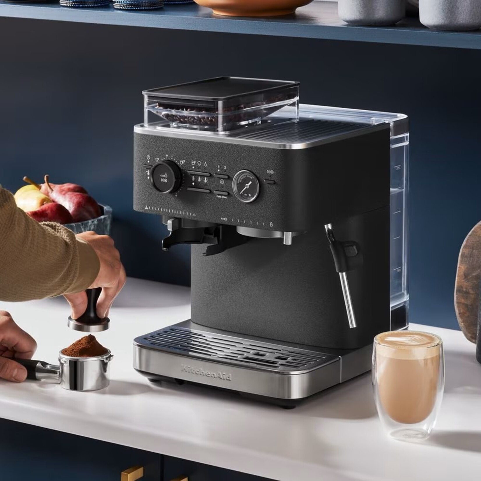 KITCHENAID Machine à espresso semi-automatique, noire (disponible en commande spéciale)
