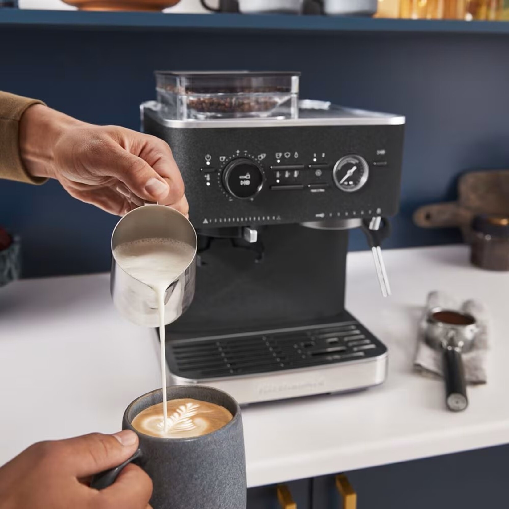 KITCHENAID Machine à espresso semi-automatique, noire (disponible en commande spéciale)