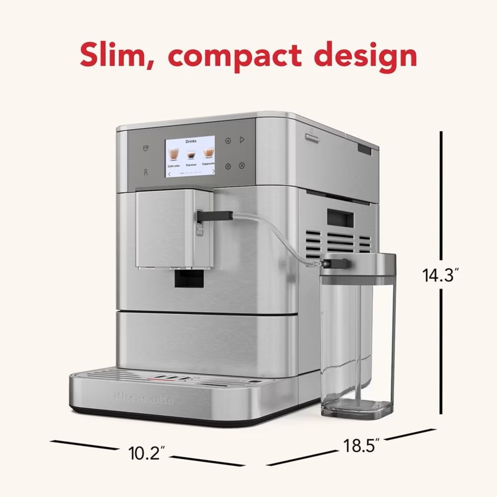 KITCHENAID Machine à espresso entièrement automatique KF7 - Inox (disponible en commande spéciale)