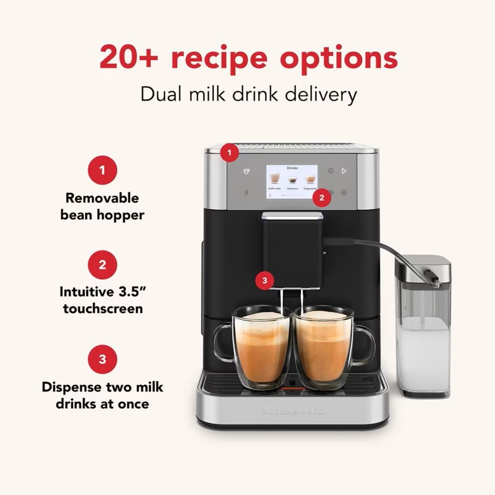 KITCHENAID Machine à espresso entièrement automatique KF7 - Noire (disponible en commande spéciale)