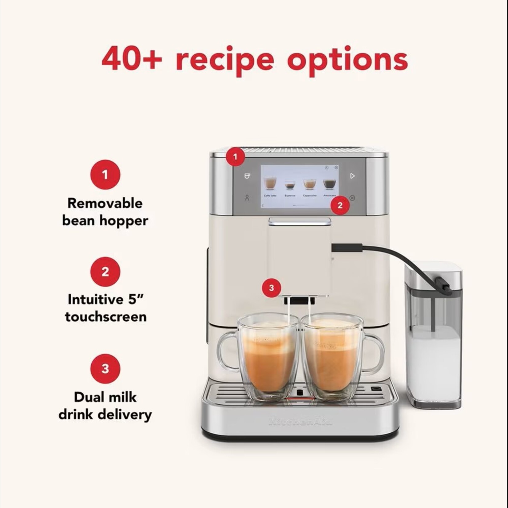 KITCHENAID Machine à espresso entièrement automatique KF8 - Porcelaine (disponible en commande spéciale)