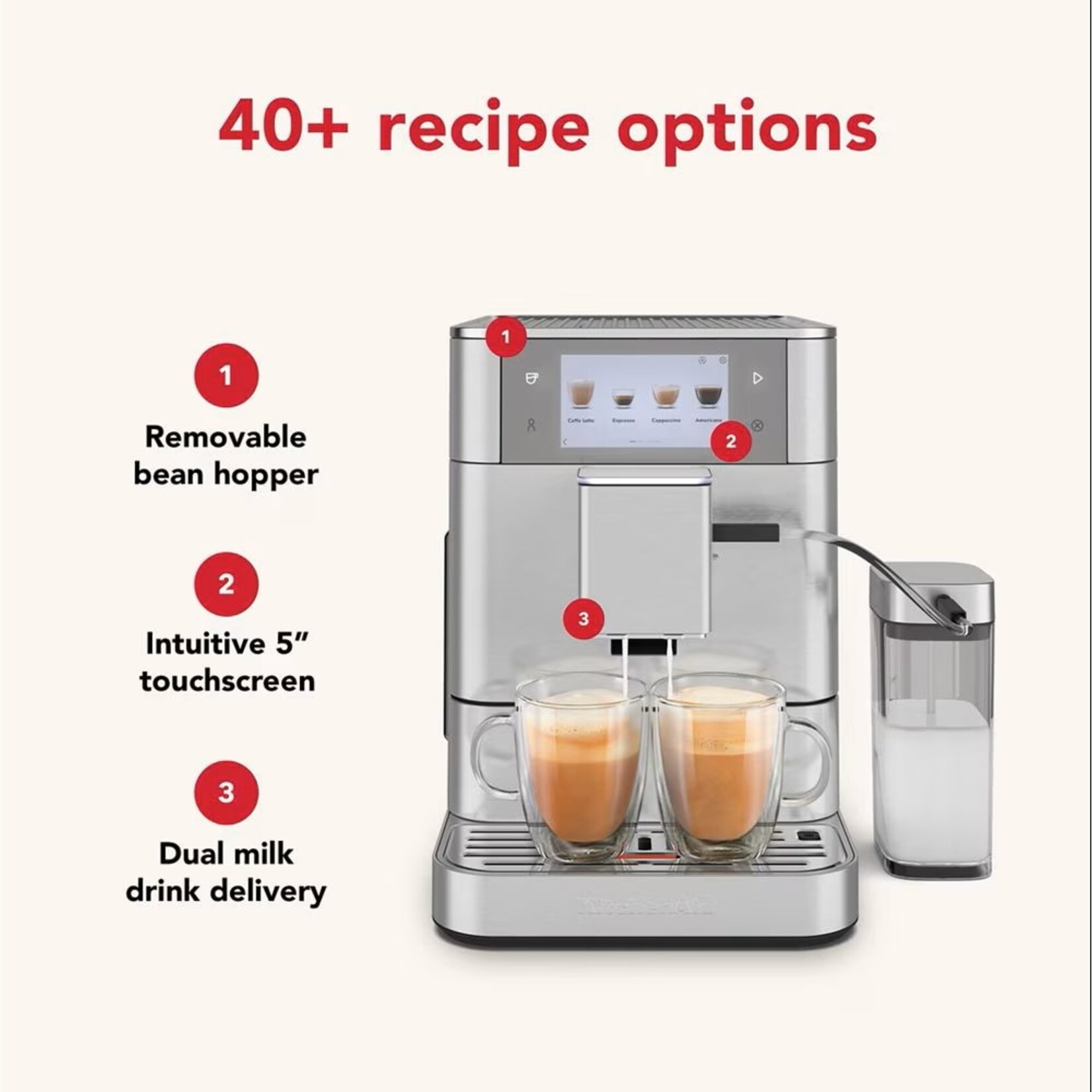 KITCHENAID Machine à espresso entièrement automatique KF8 - Inox (disponible en commande spéciale)