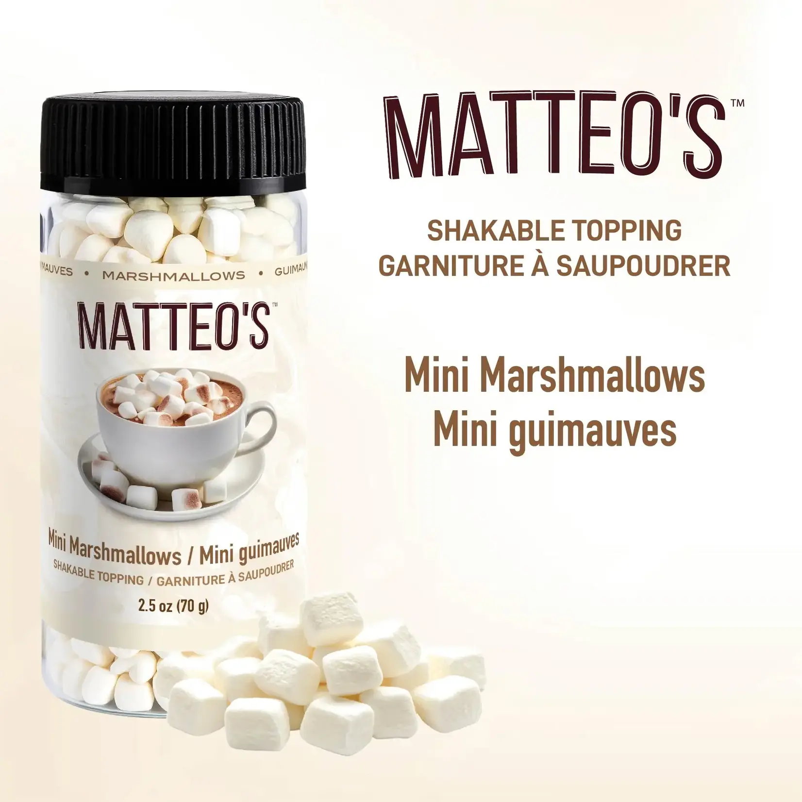 MATTEO'S Mini guimauves à saupoudrer, 70g