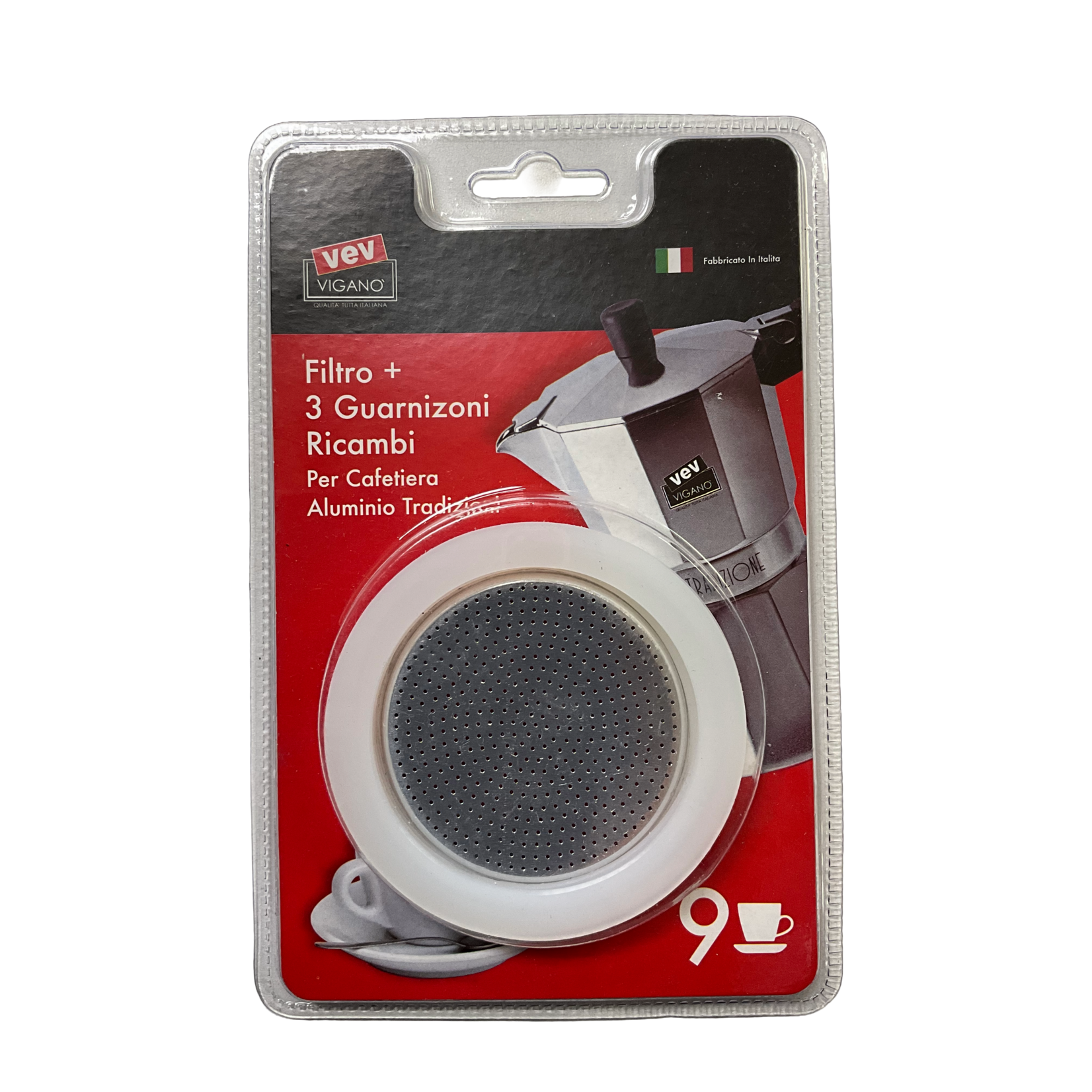 VEV VIGANO Joints/filtre pour cafetière moka 9 tasses