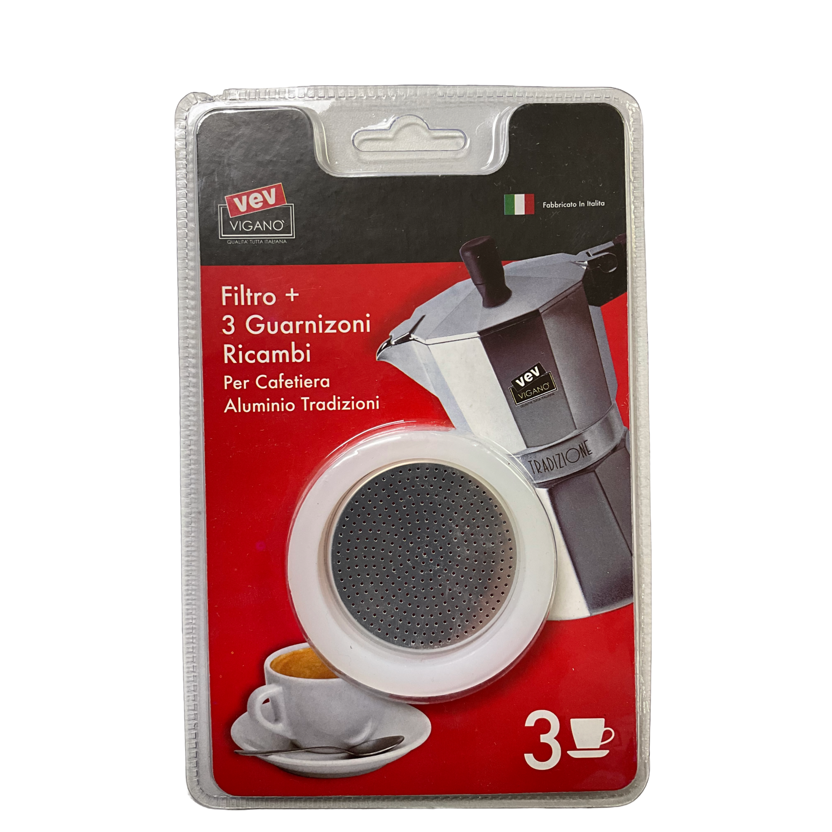 VEV VIGANO Ensemble joint (3) et filtre moka 3-4T
